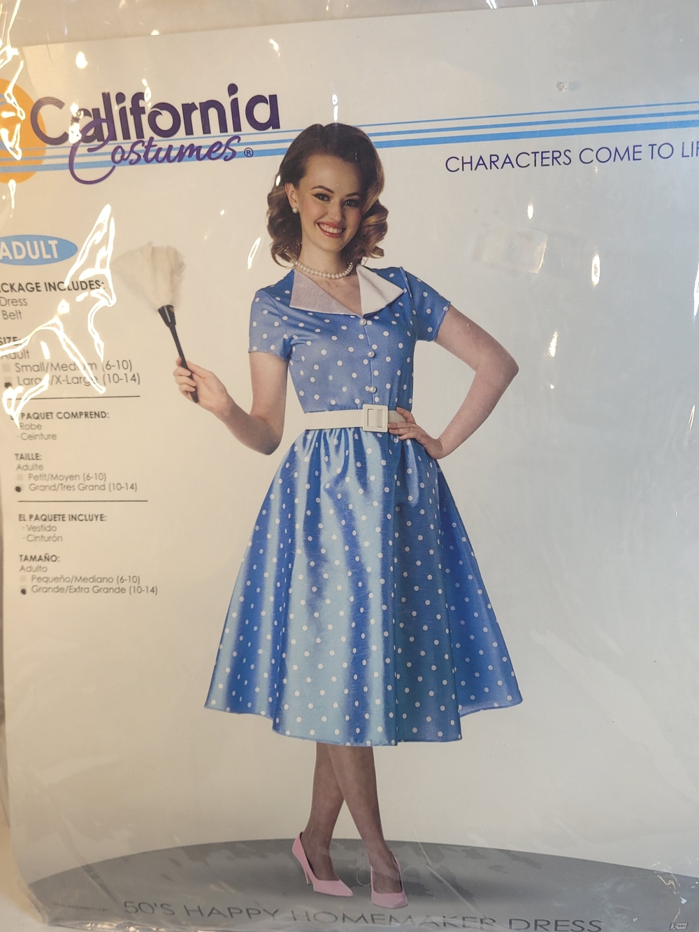 California Costumes Blue Polka Dot Kids Costume Dress